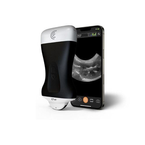 Clarius C7 HD3 Vet neben einem Smartphone